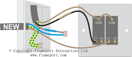 Light switch with incomong 3 core and earth cableh