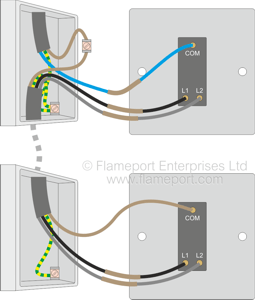 way lighting switch circuits connection switching alternate connections alternative switches 2way colours switched flameport electric