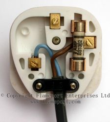 13A plug with 2A fuse, class 2 appliance, bar type flex grip