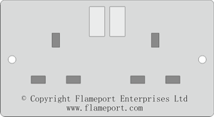 Double socket outlet with switches