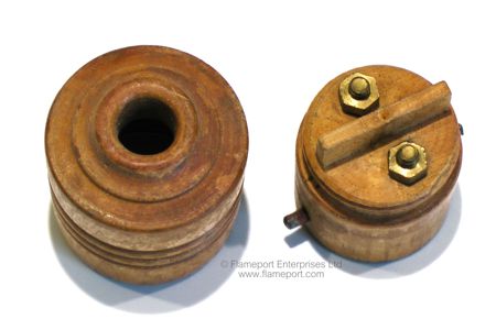 Top cap and base of a wooden BS52 bayonet plug