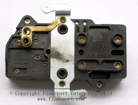 Cooker control internals, back view