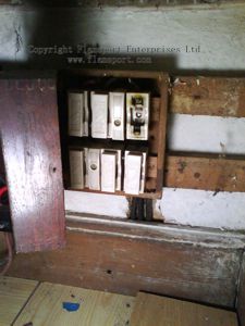 Ancient wooden MEM fusebox