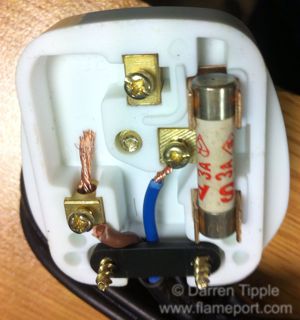 Incorrectly wired BS1363 plug