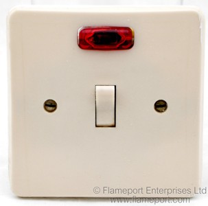 MK 5930 20A double pole switch with red neon