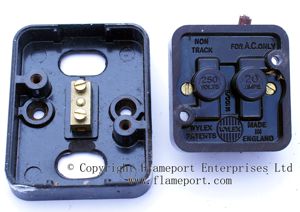 Dismantled Wylex double pole water heater switch