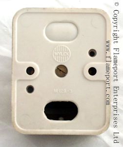 Back view of the white Wylex isolator switch