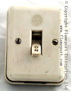 White WYylex isolator switch in the ON position