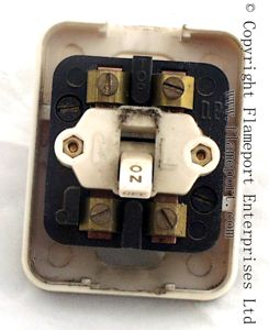 White Wylex isolator switch, cover removed