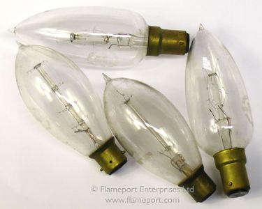 Four Osram Ediswan small bayonet candle lamps