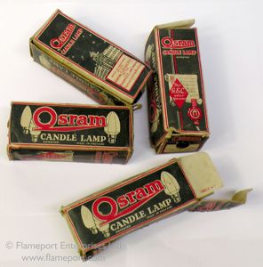 Osram Ediswan candle lamp cardboard boxes