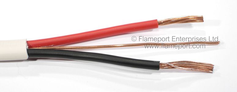 Twin PVC insulated flat copperclad aluminium wiring cable