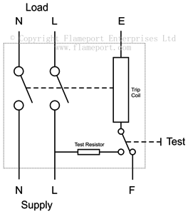 Voltage operated ELCB internal diagram