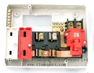 Inside the Centaur plastic fusebox, showing busbar and terminals