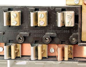 Inside the Centaur plastic fusebox, showing busbar and terminals