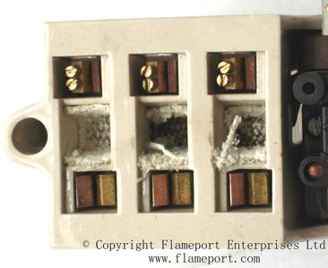 Fuse contacts from GEC 3-way metal fusebox