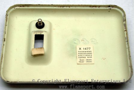 Lid from an old GEC metal fusebox