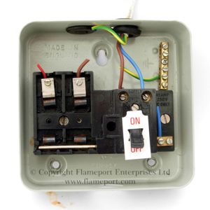 Interior of a MEM 2 way metal fuse box