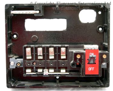 Internal view of a MEMERA 3 plastic fusebox with shields removed