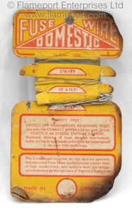 Yellow fusewire card no. 1000 with 5A, 10A and 15A wire
