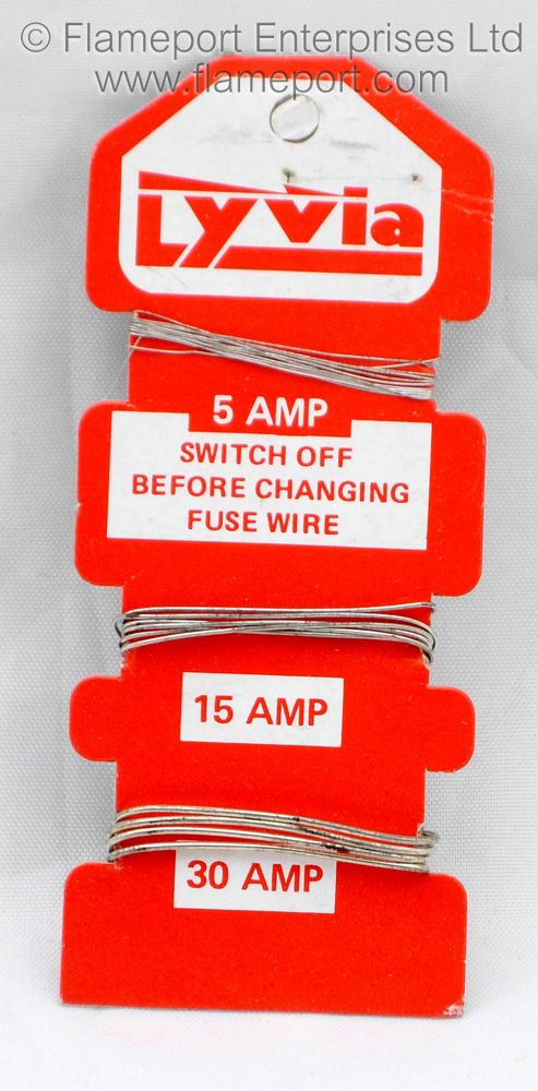 2 x Cards Of LYVIA Fusewire 5A 15A & 30A For Re Wireable Fuses Fuse Wire 