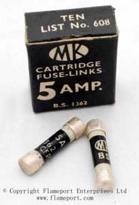 MK Cartridge Fuse Links, 5 Amp, BS1362