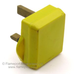 Yellow plastic Legrand 13A BS1363 plug