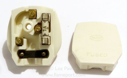 Inside a MEM white 13A plug with 1A fuse