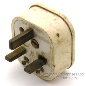 Pins on MK rubber covered white 13A plug