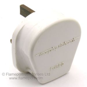 White plastic MK 13A plug with Morphy Richards logo