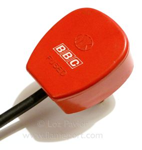 Red MK Toughplug with white BBC logo