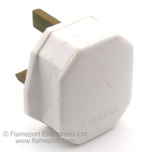 White unbranded 13A plug