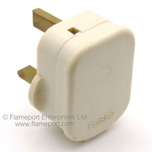 WT Empire hard white plastic BS1363 plug with unsleeved pins