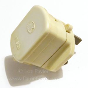 Switched MK BS1363 plug in ivory bakelite