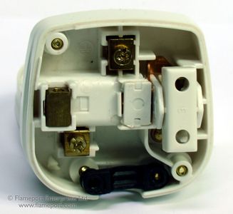 Inside a switched 13A 3 pin plug