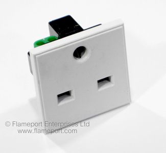 Non standard socket outlet with round earth hole
