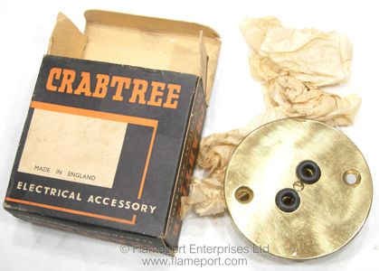 Crabtree circular brass 2 pin socket outlet