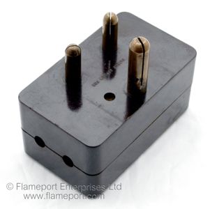 Large IRL brand electrical adaptor showing 15A plug pins