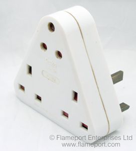 Grelco triangular adaptor with 13A and 5A sockets