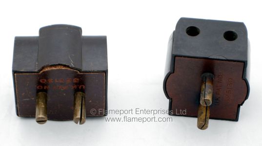 Pair of bakelite 5A two pin adaptors