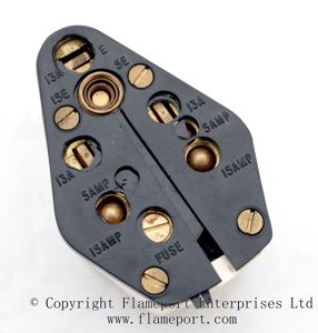 Base of the Fitall plug showing various pin options