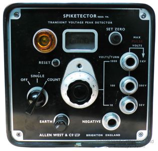 Spiketector front panel with connections and controls