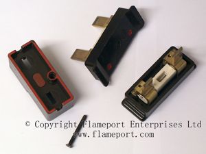 Old brown Wylex fuse carrier and fuse