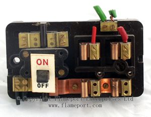 Inside frame of a 2 way brown plastic Wylex fuse box
