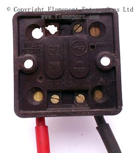 Back view of a Wylex 30a isolator switch