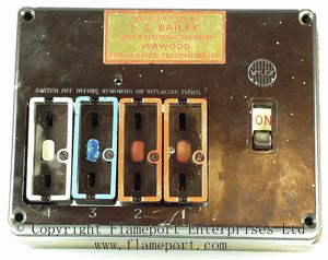 Brown Wylex fuse box with fuses removed