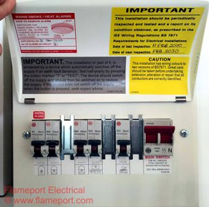 Modern Wylex consumer unit with RCBOs